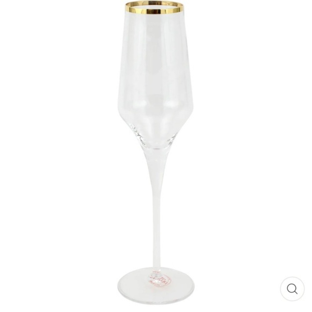 VIETRI Contessa GOLD CHAMPAGNE GLASS VIE-CTG-8850 New